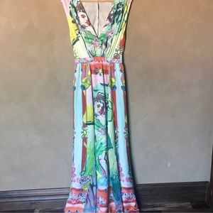 Alice + Olivia painter “Triss” silk maxi dress